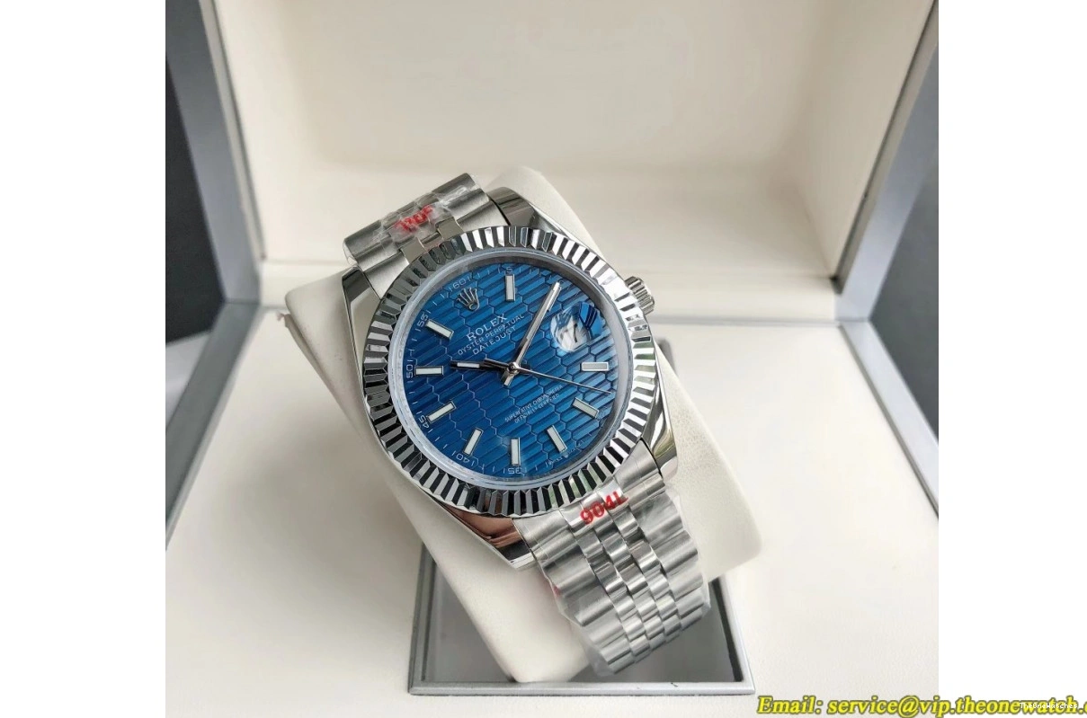 Blue Flt GDF Textured Datejust Jub 41mm MY8215 SS SS 126334 0226